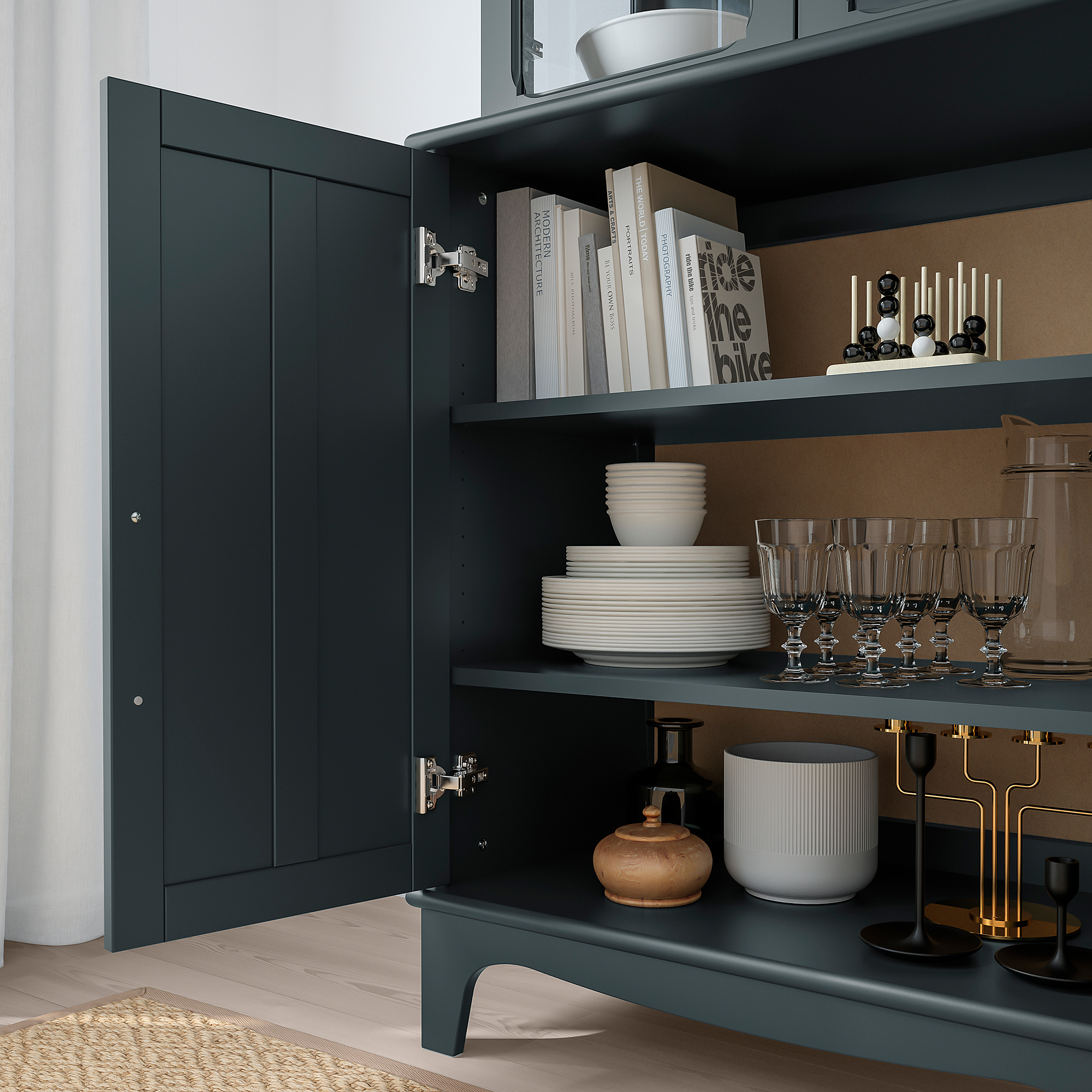 LOMMARP with glass doors, dark bluegreen IKEA Hong Kong