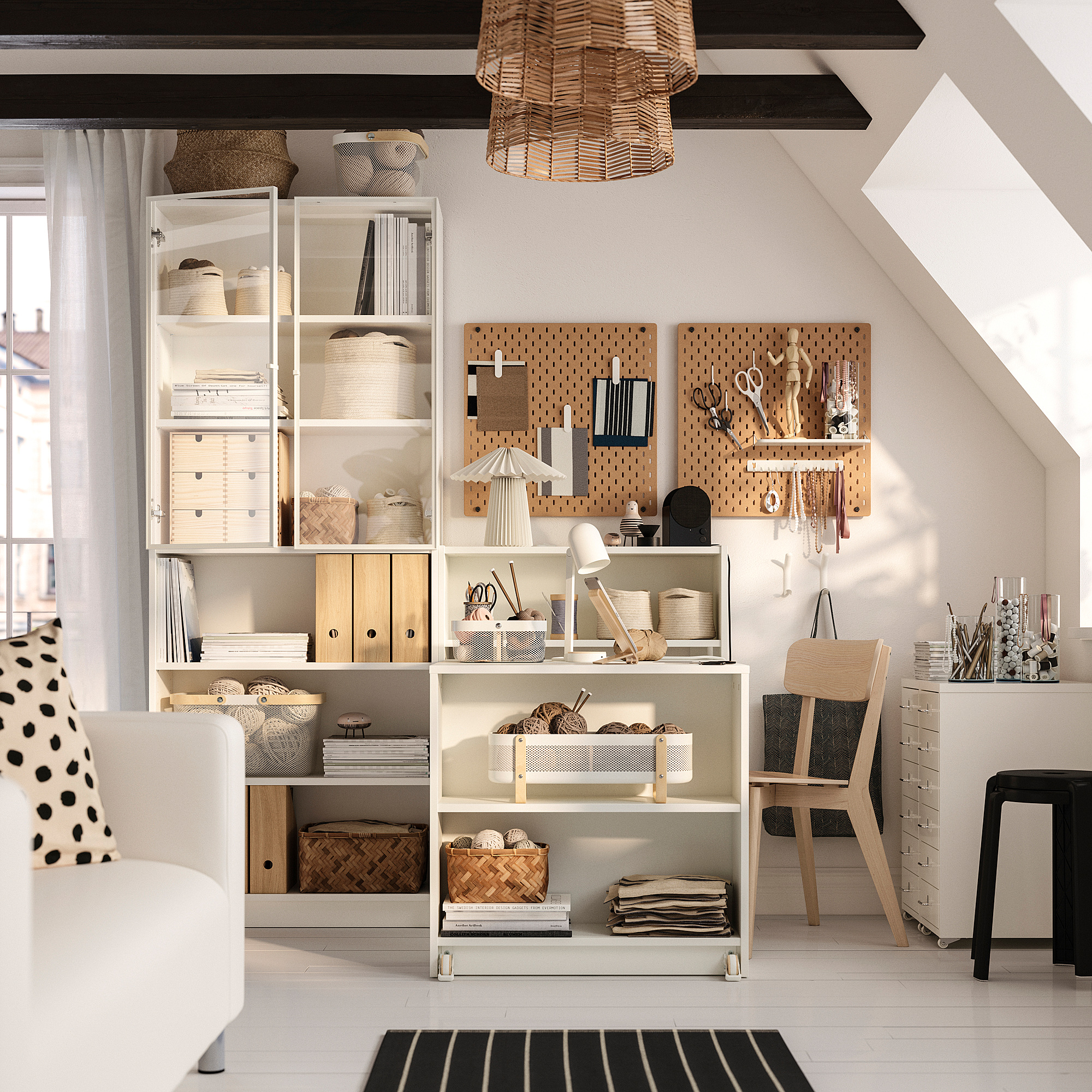 BILLY/HÖGBO bookcase comb w foldable table