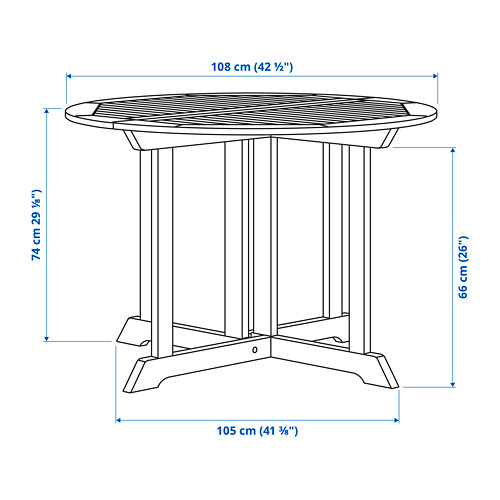 BONDHOLMEN table+4 chairs w armrests, outdoor