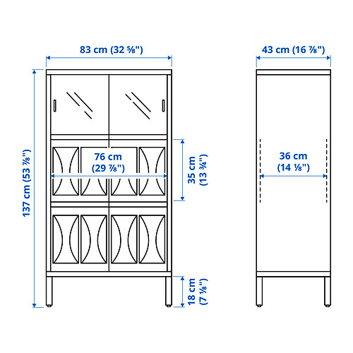 KALKNÄS cabinet with sliding doors