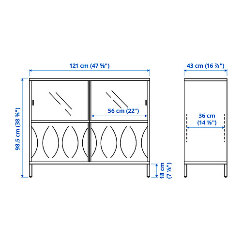 KALKNÄS cabinet with sliding doors