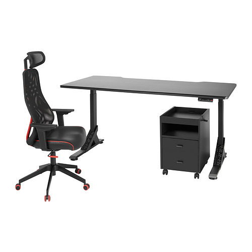 UPPSPEL/MATCHSPEL desk, chair and drawer unit