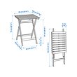 ASKHOLMEN table and 2 folding chairs, outdoor