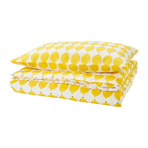 NORSKNOPPA duvet cover and pillowcase