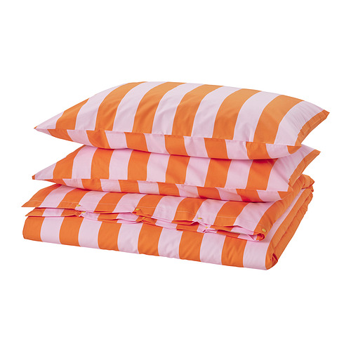 SLÅNHÖSTMAL duvet cover and 2 pillowcases