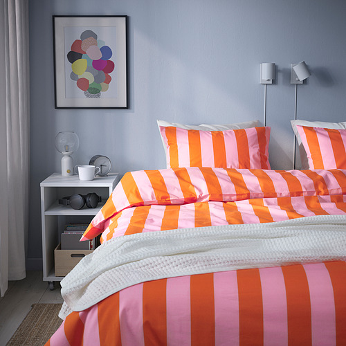 SLÅNHÖSTMAL duvet cover and 2 pillowcases