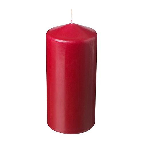 FENOMEN 無香味柱狀蠟燭, 45小時, 紅色