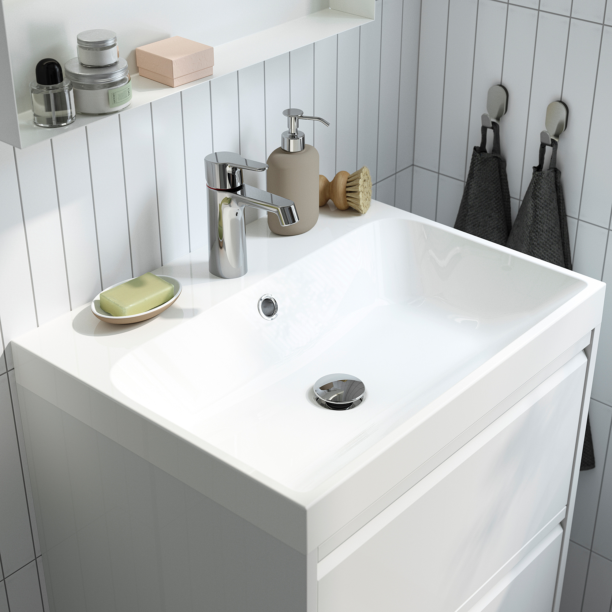 BACKSJÖN/ÄNGSJÖN wash-stnd w drawers/wash-basin/tap