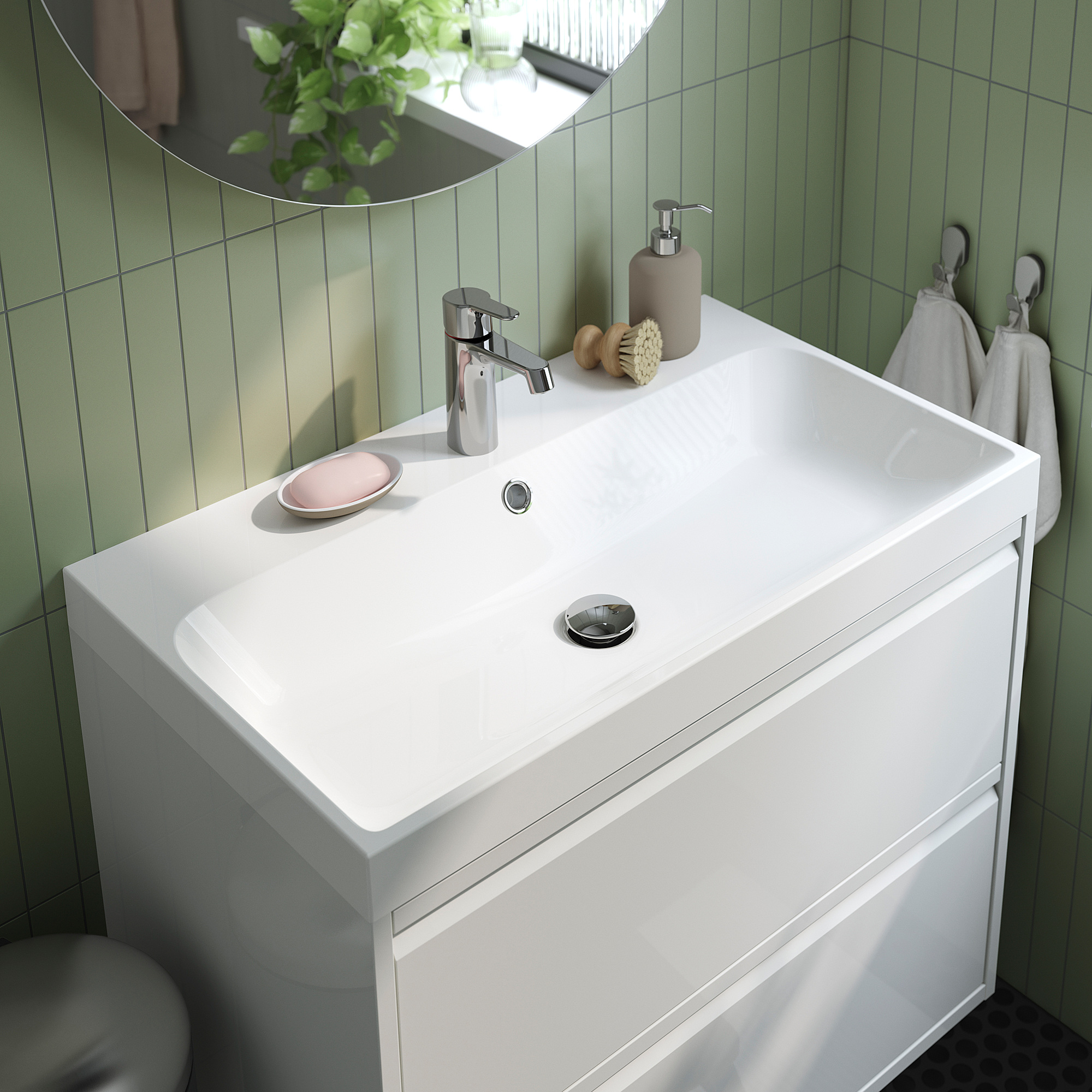 BACKSJÖN/ÄNGSJÖN wash-stnd w drawers/wash-basin/tap