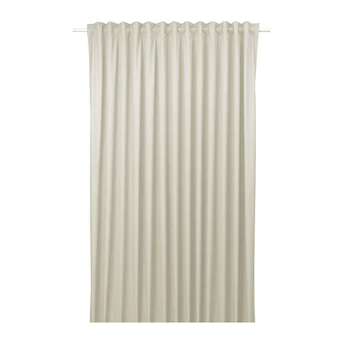 DYTÅG - curtains, 1 pair, white/with heading tape, 145x250 cm