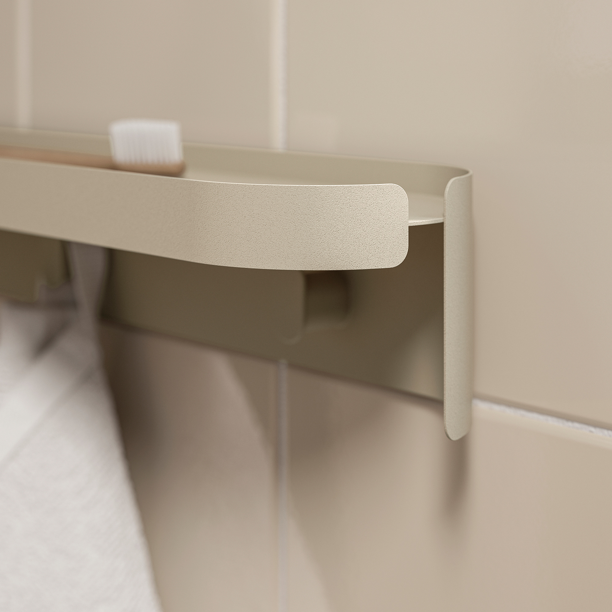 FLORSJÖN wall shelf with 3 hooks