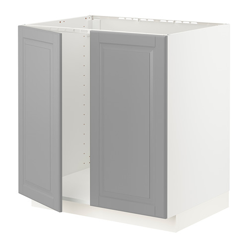 METOD base cabinet for sink + 2 doors