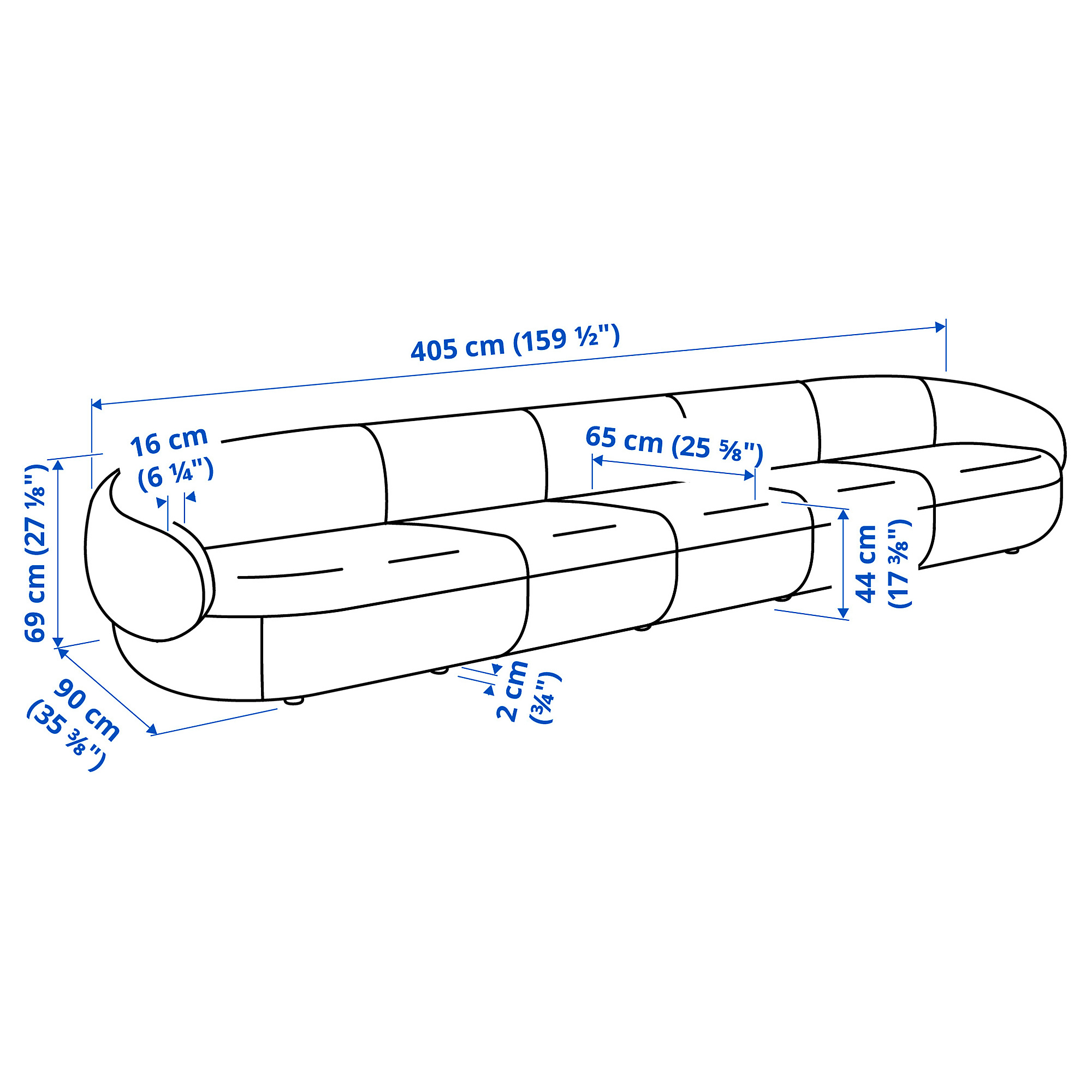 LILLESÄTER 6-seat sofa