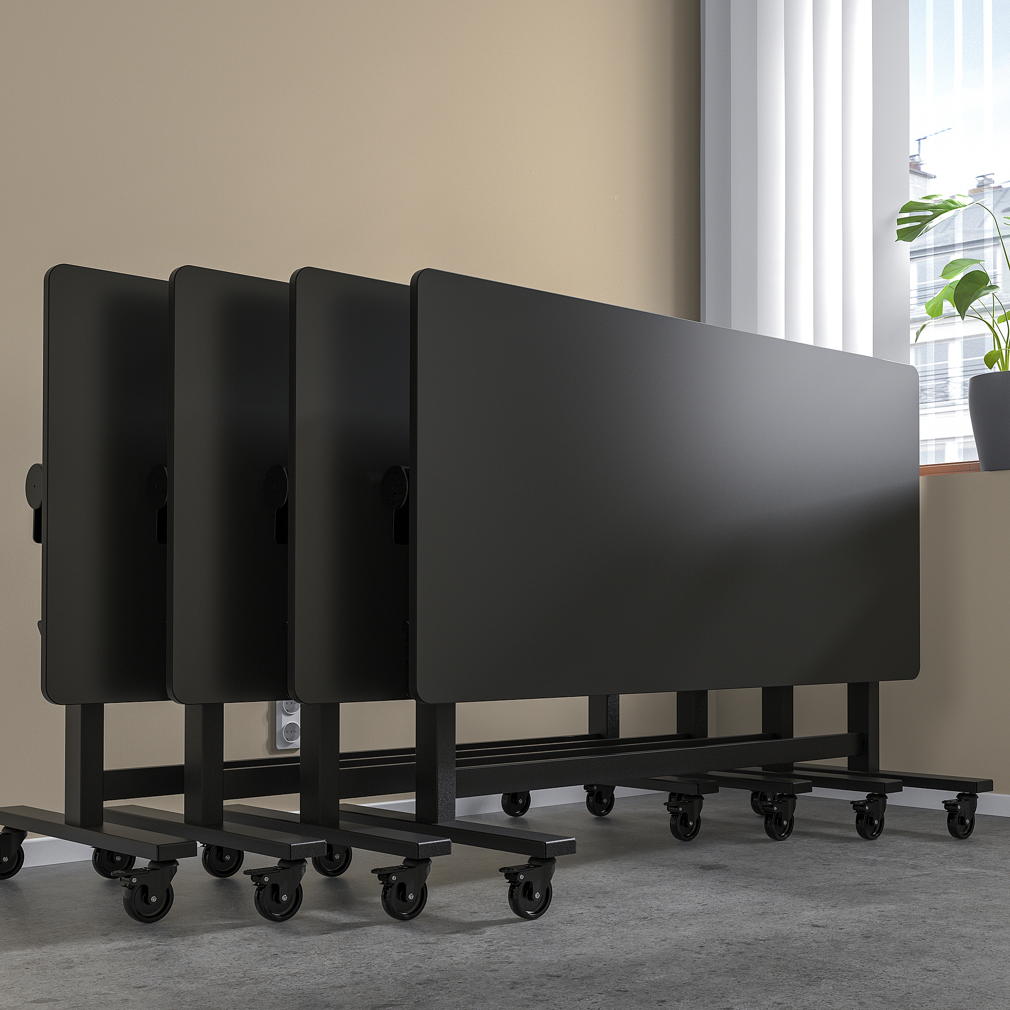 MITTZON foldable table with castors