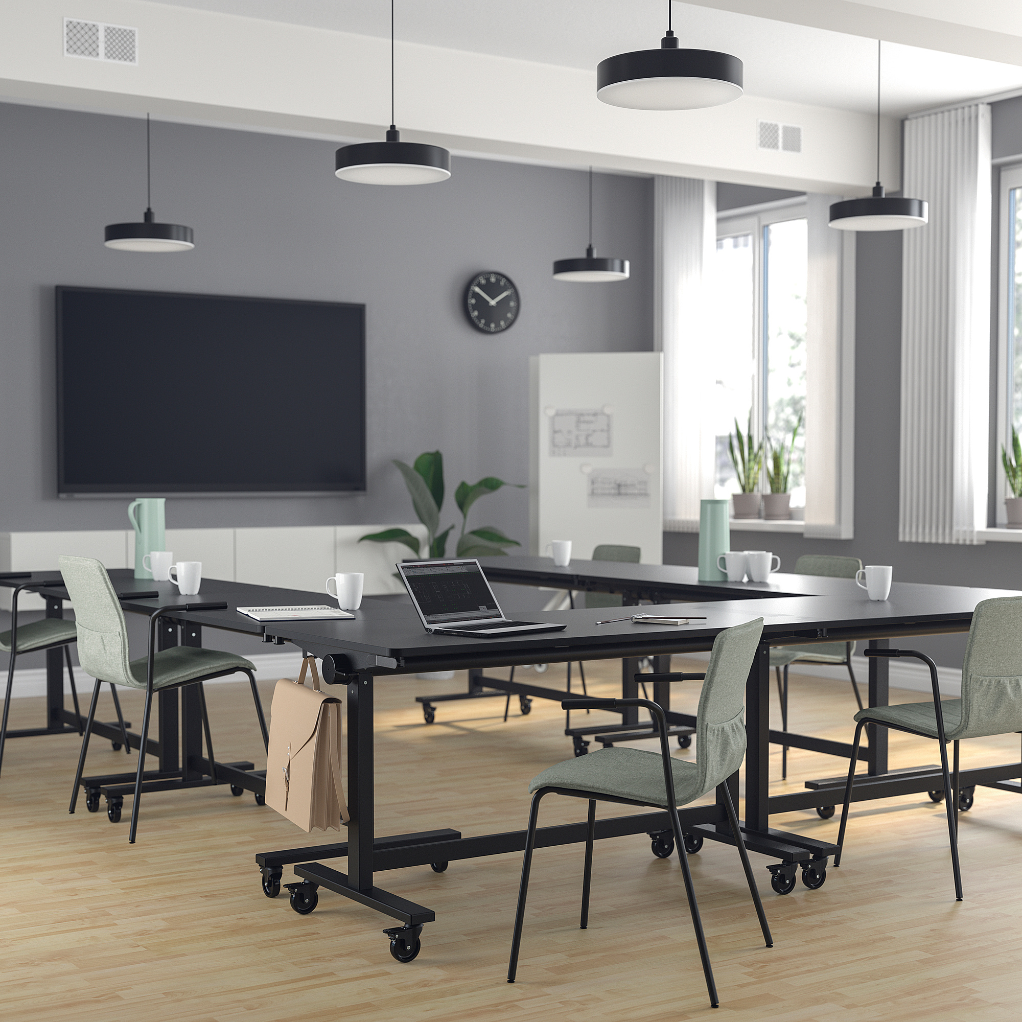 MITTZON foldable table with castors