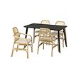 SALNÖ/LISABO table and 4 chairs with armrests