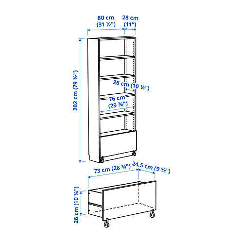 BILLY bookcase with drawer