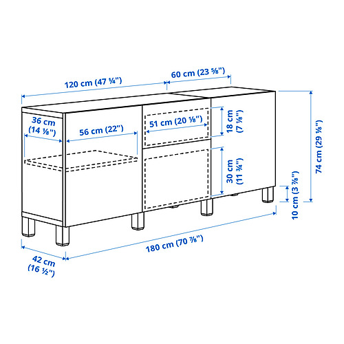 BESTÅ storage combination with drawers