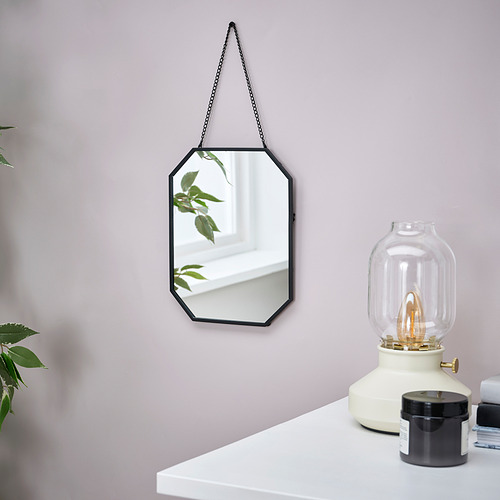 LASSBYN mirror, 20x25 cm, black