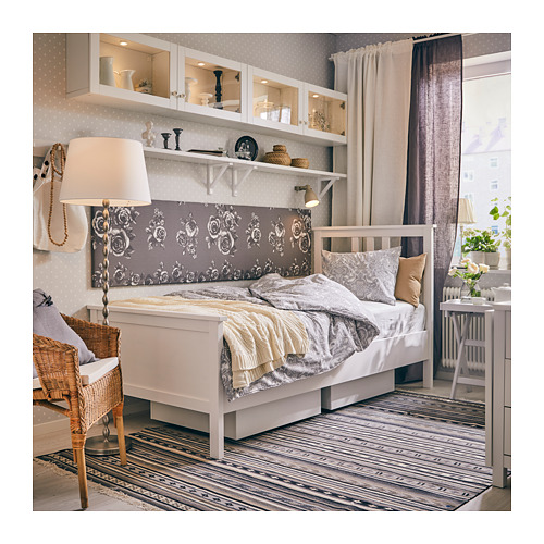 HEMNES bed frame with mattress