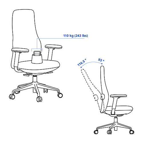GRÖNFJÄLL 辦公椅連扶手