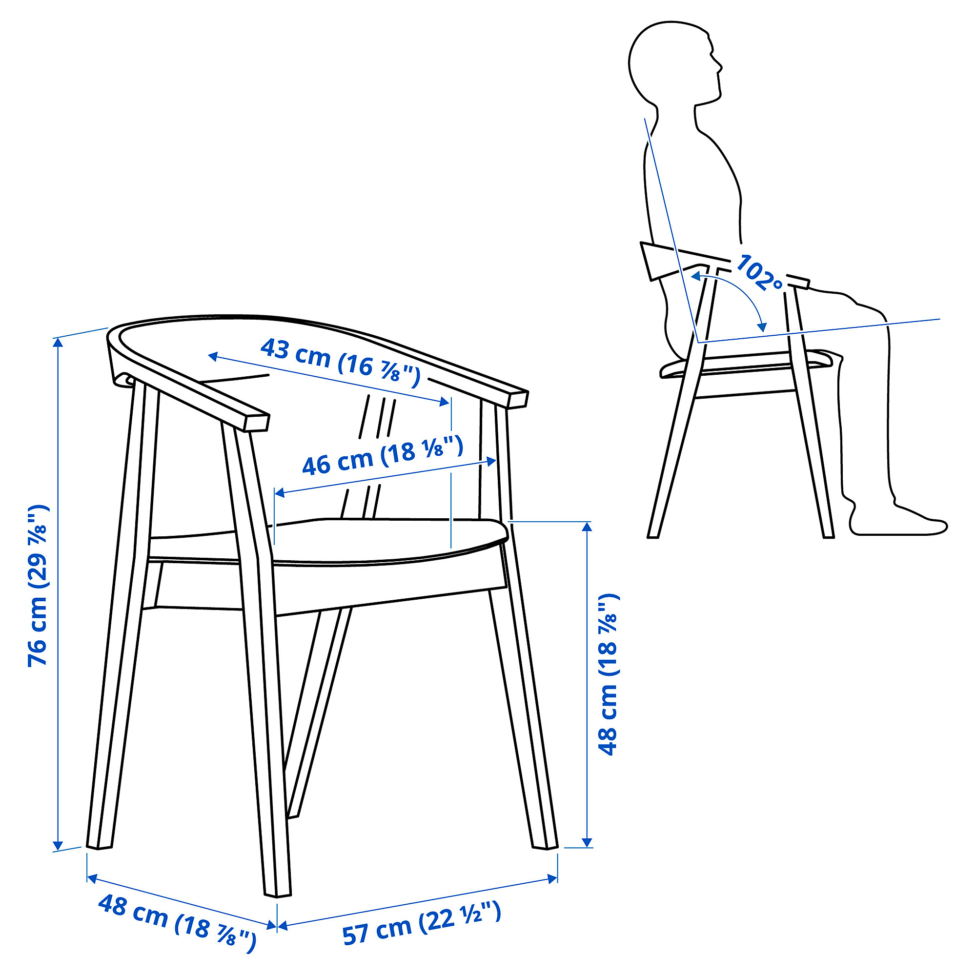 STOCKHOLM chair with armrests