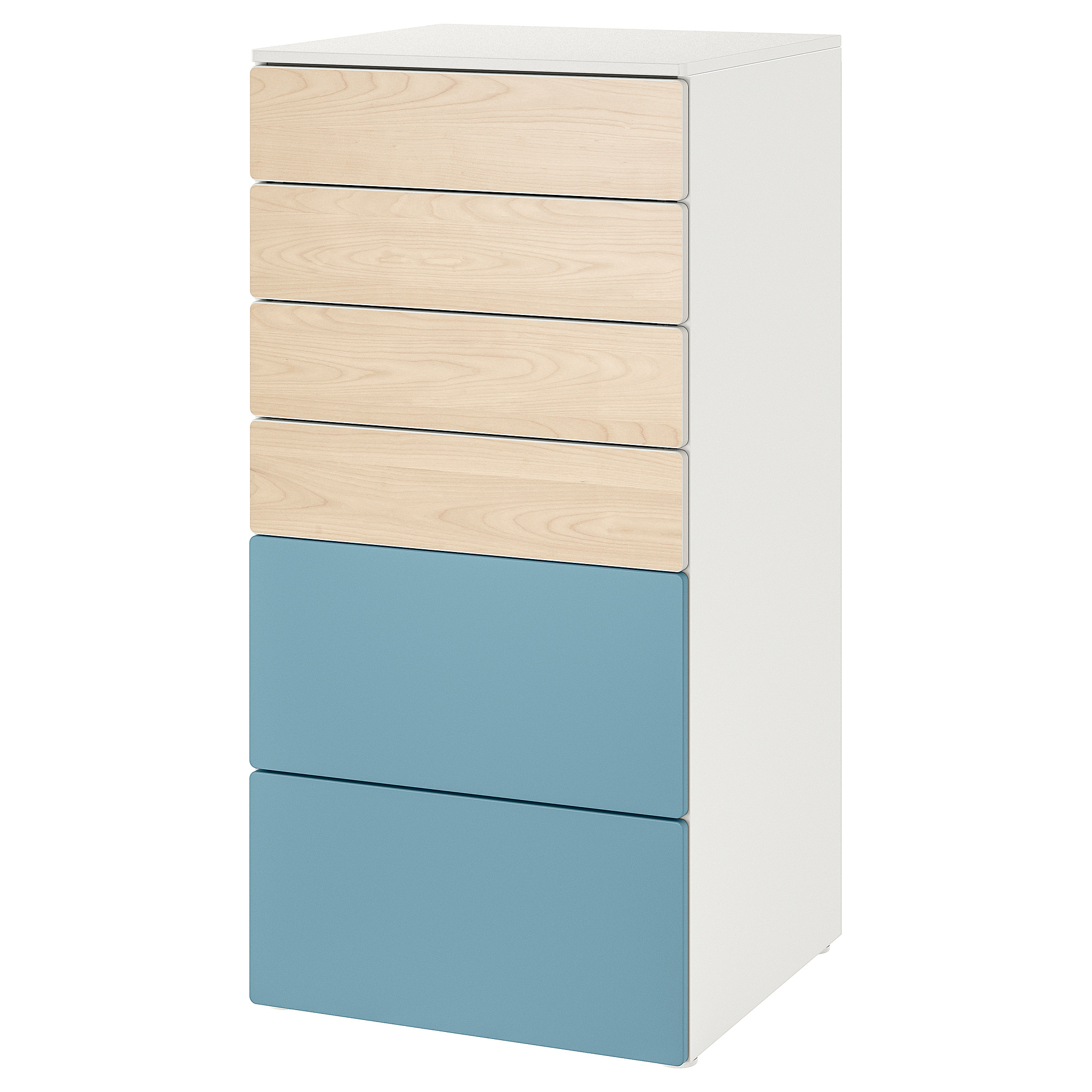 PLATSA/SMÅSTAD chest of 6 drawers