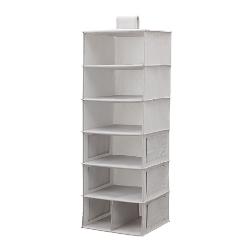 BLADDRARE hanging storage with 7 compartments grey patterned 30x30x90 cm IKEA Hong Kong and Macau