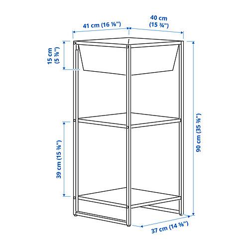 JOSTEIN shelving unit with container