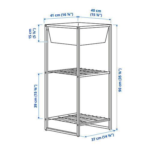 JOSTEIN shelving unit with container