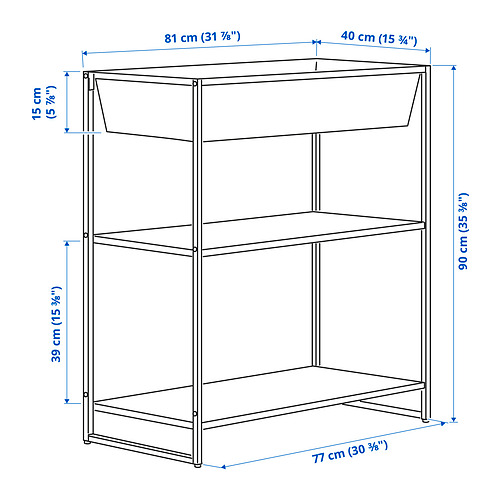 JOSTEIN shelving unit with container
