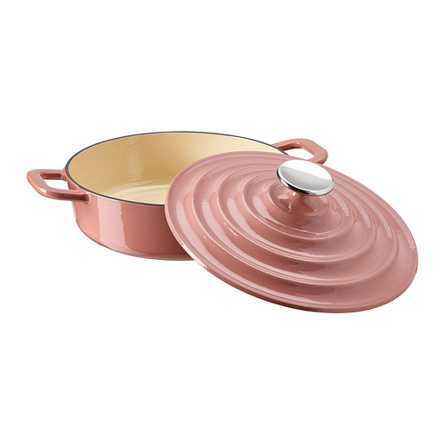 VARDAGEN - pot with lid, enamelled cast iron light pink, 2.5 l | IKEA Hong Kong and Macau - E1018665_S4