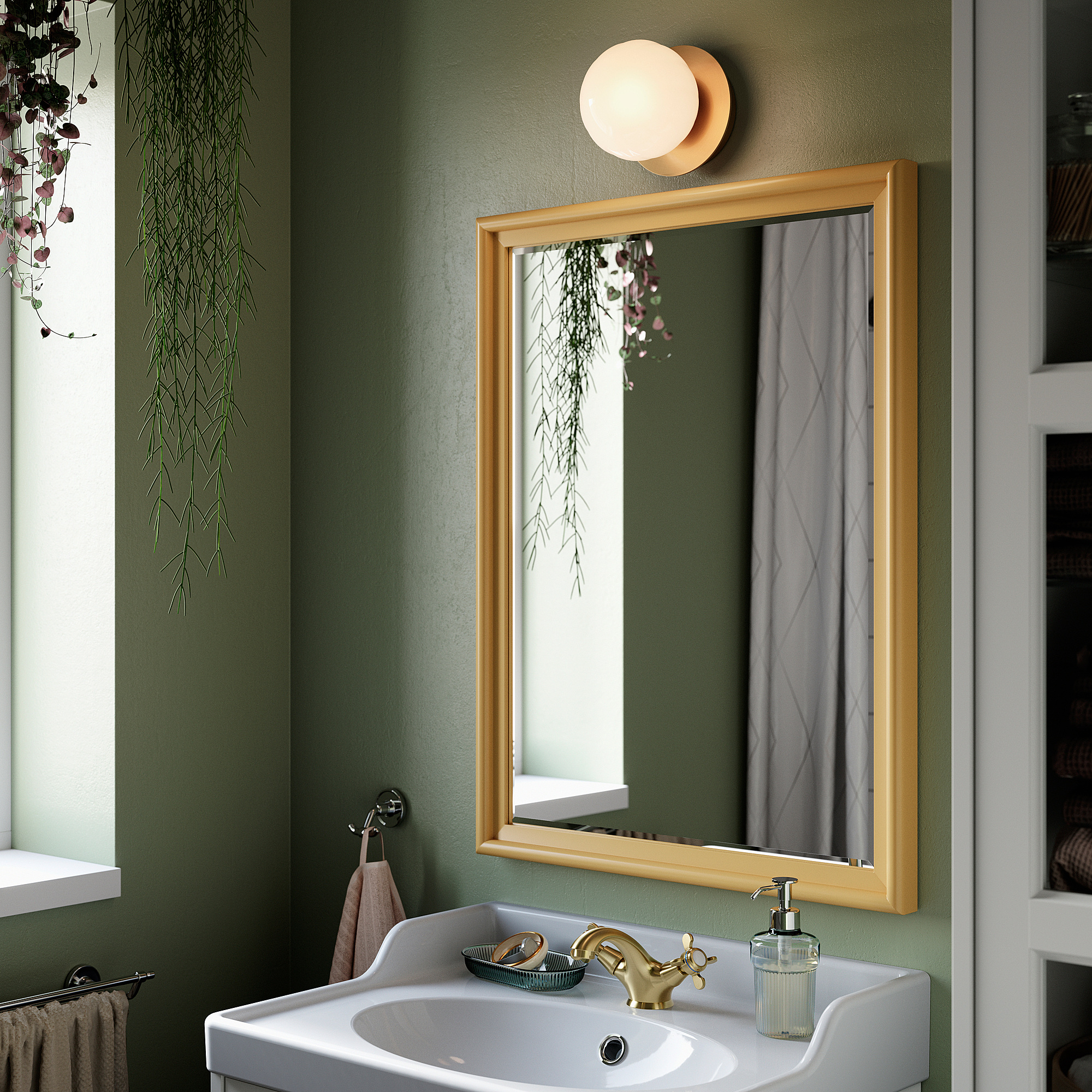 AKTERSPRING wall lamp, wired-in installation