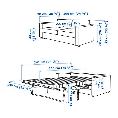 VIMLE 2-seat sofa-bed