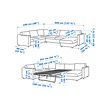 VIMLE crnr sofa-bed, 5-seat w chaise lng