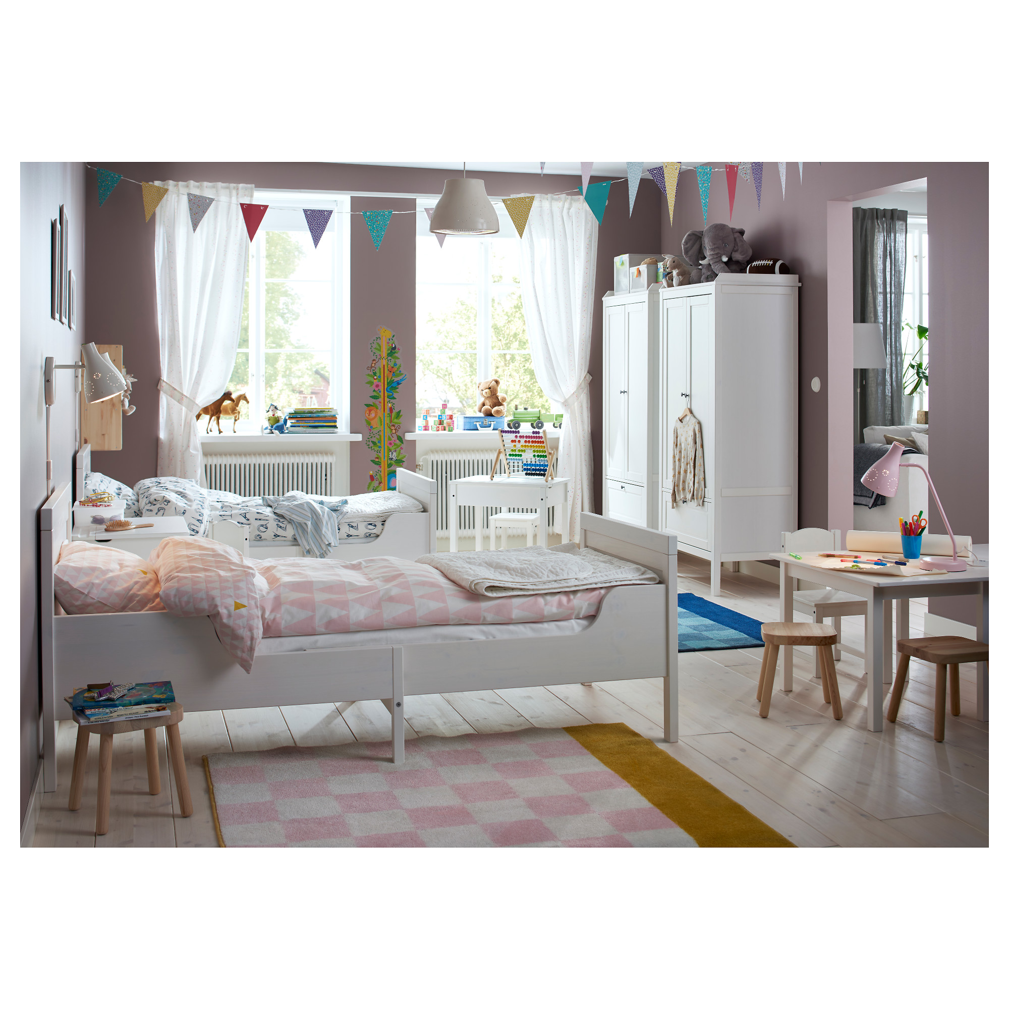 SUNDVIK ext bed frame with slatted bed base
