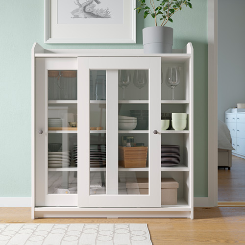 HAUGA glass-door cabinet