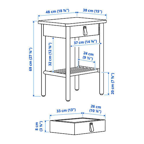 BJÖRKSNÄS bedside table