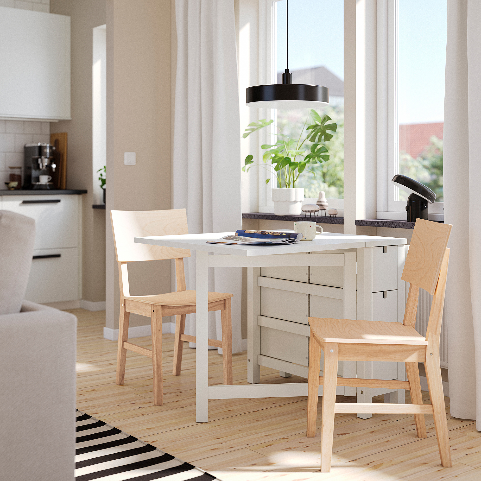 NORDEN/KARSKÄR table and 2 chairs