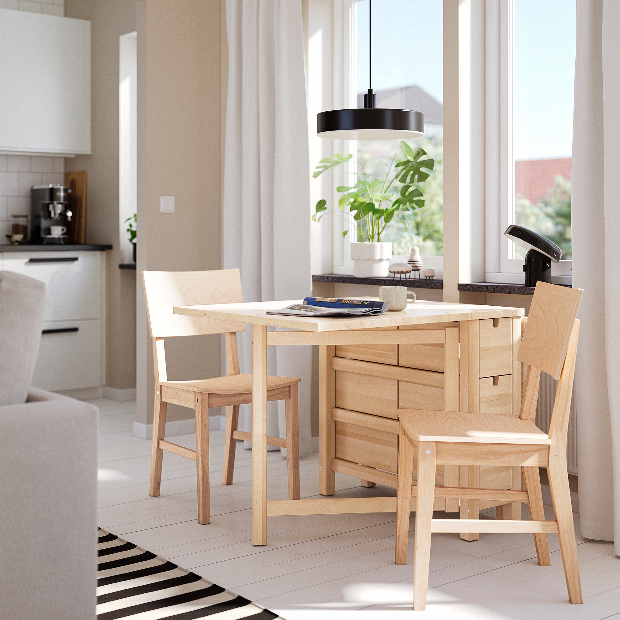 NORDEN/KARSKÄR table and 2 chairs