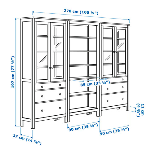 HEMNES storage combination w doors/drawers