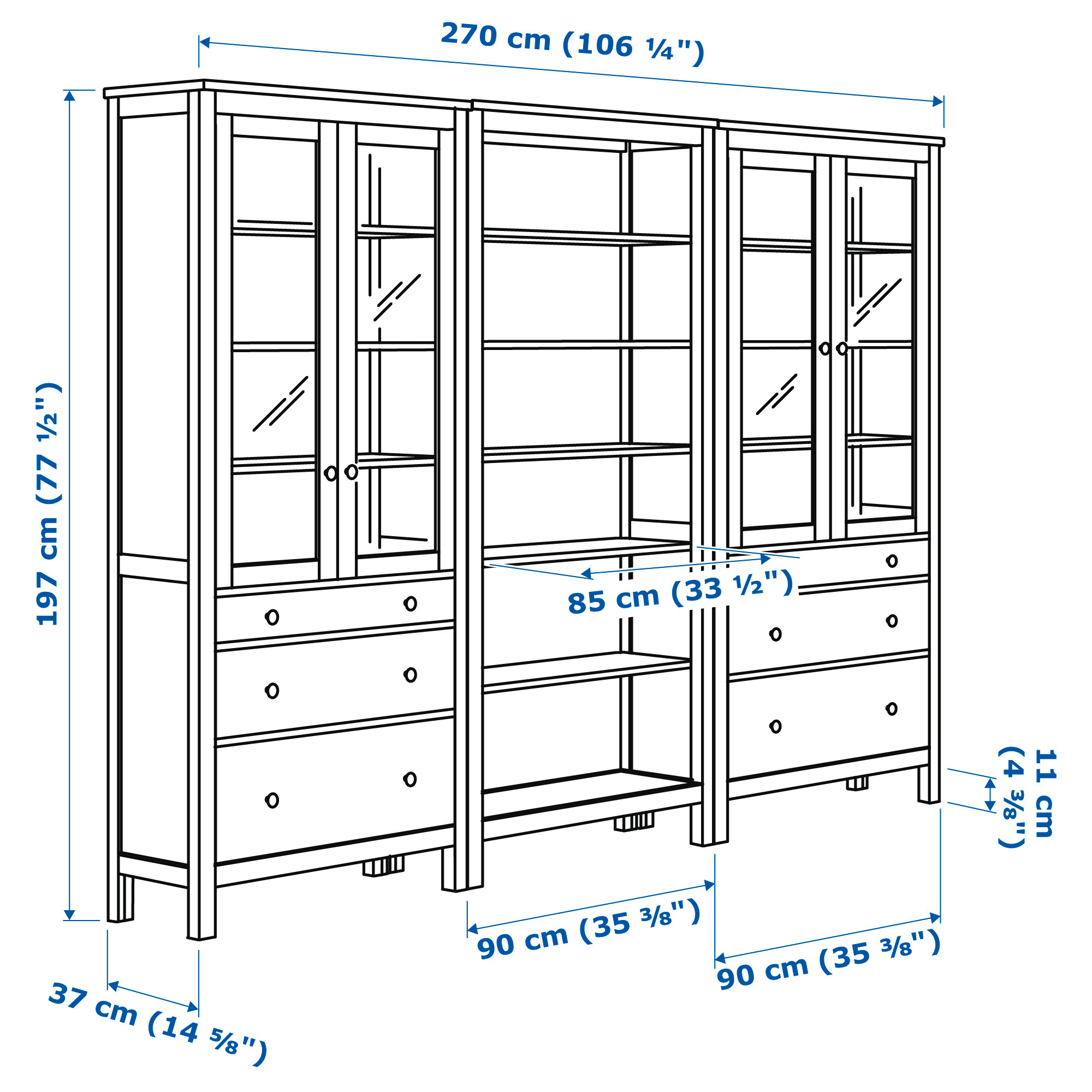 HEMNES 貯物組合連門/抽屜