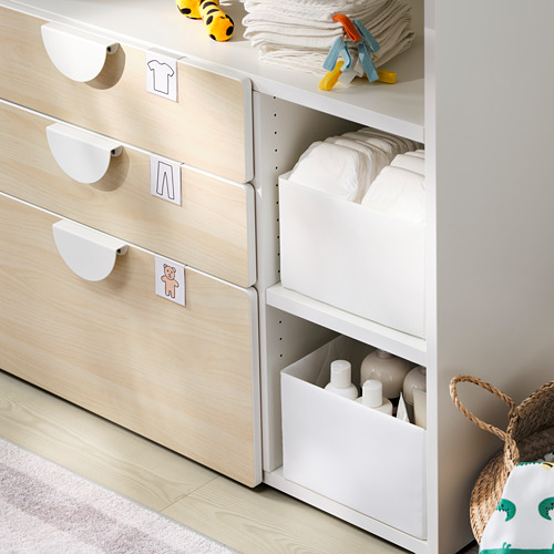 SMÅSTAD changing table, white birch/with 3 drawers
