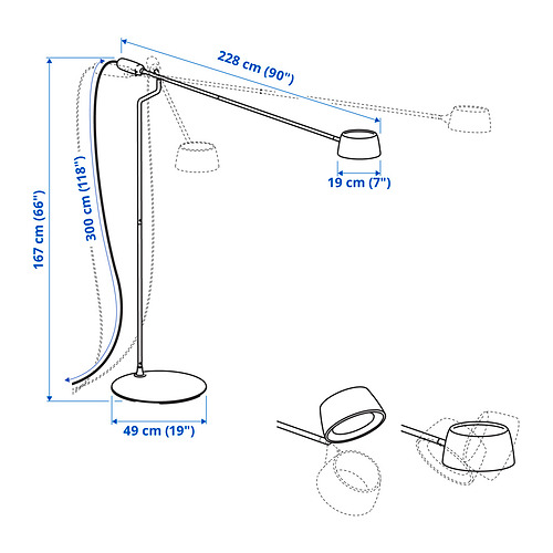 VÅGHÖJD LED floor lamp