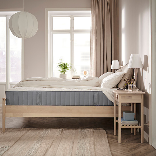 VÅGSTRANDA pocket sprung mattress, firm/light blue, double