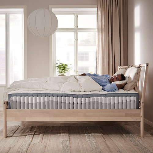 VÅGSTRANDA pocket sprung mattress, firm/light blue, queen