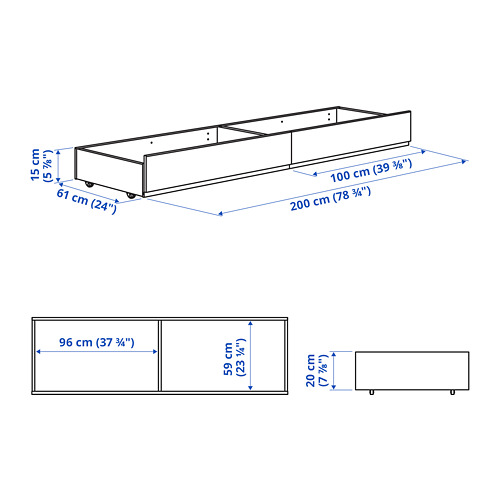 HAUGA upholstered bed storage box