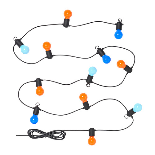 SOLVINDEN LED lighting chain with 12 bulbs