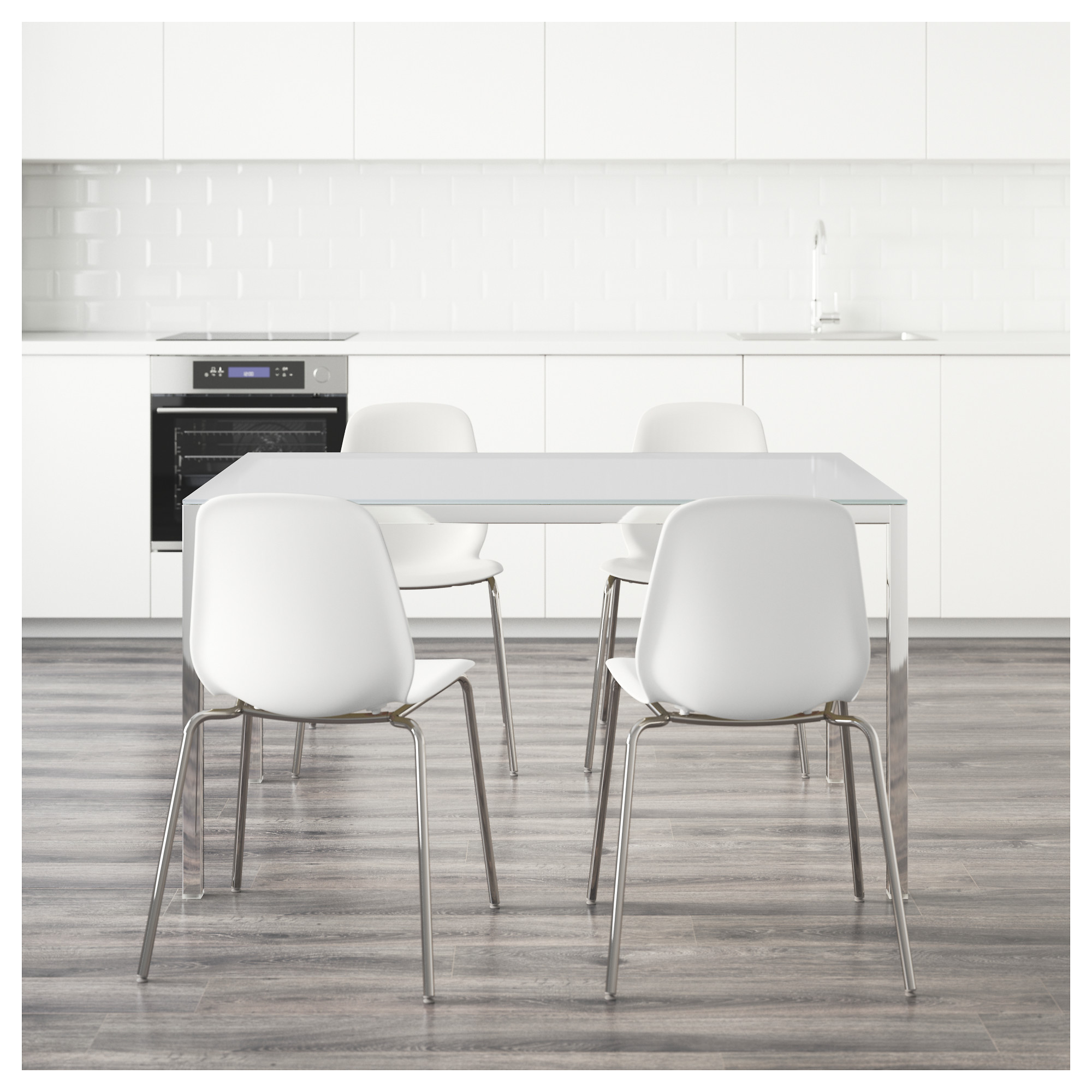 Torsby Leifarne Table And 4 Chairs Glass White White Ikea