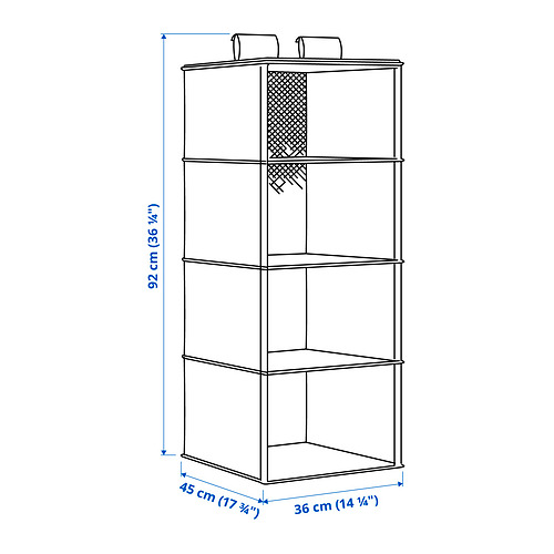 PURRPINGLA hanging storage w 4 compartments
